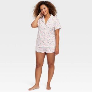 Roller rabbit x target purple geo hears pajamas size medium short sleeve/shorts